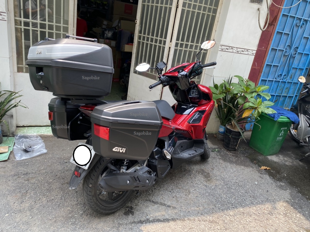 Thùng xe airblade 2020, thùng givi b32n_adv, thùng hông givi e22n, baga hông sbl universal, baga sau sr airblade 125/150