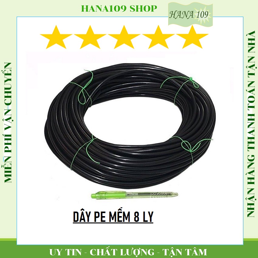 1 cuộn ống dẫn nước 8 ly pe màu đen chuyên dùng cho tưới cây phun mưa, phun sương, tưới nhỏ giọt,..