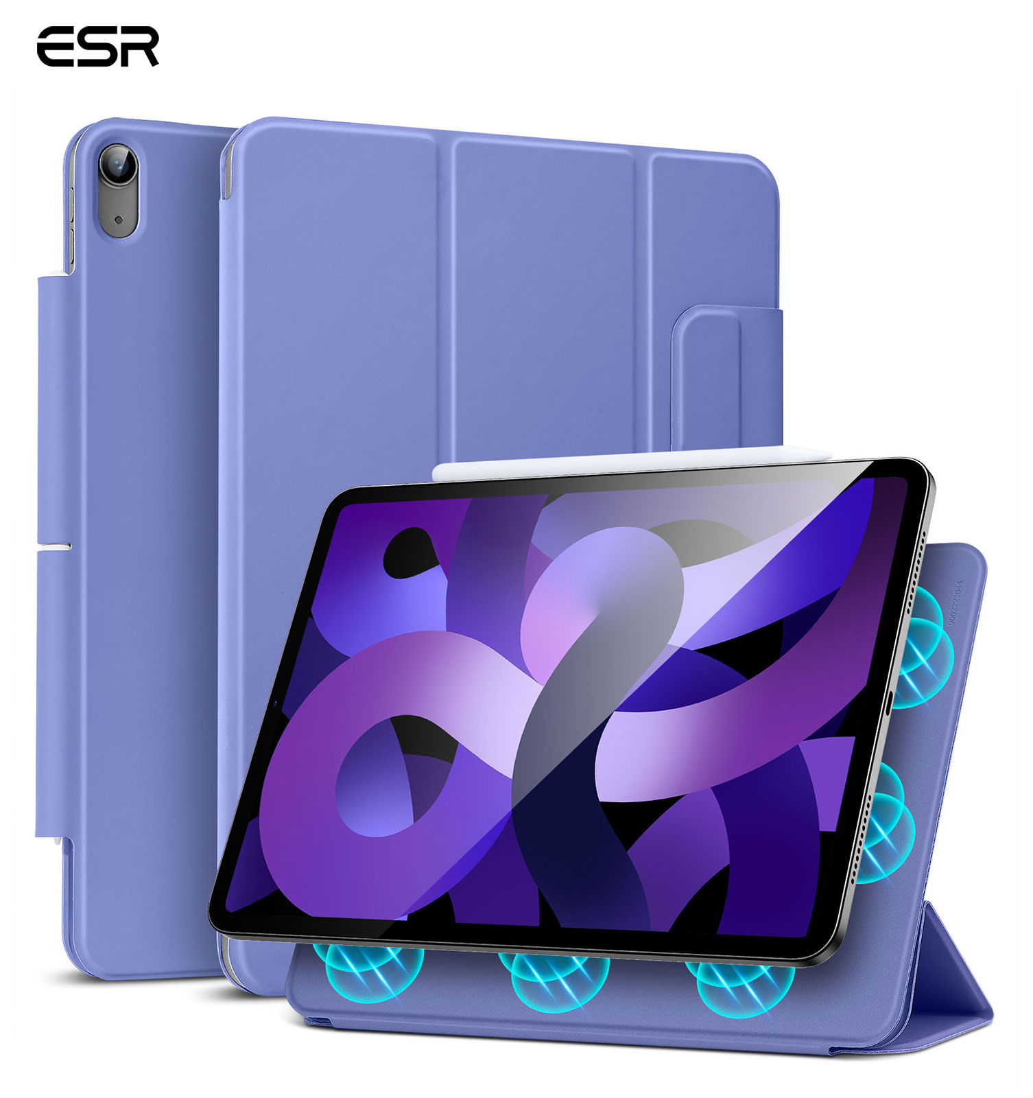 ESR Ốp Thông Minh Từ Tính Đàn Hồi Cho iPad Air 5 2022 iPad Air 4 iPad Pro 11 iPad Pro 12.9, [Hỗ Trợ Ghép Nối & Sạc Bút Chì Apple] Ốp Thông Minh, Ốp Đứng Gập Ba Tự Động Ngủ/Đánh Thức