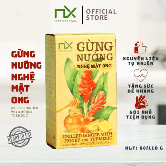 Gừng Nướng Nghệ Mật Ong- Ginger Turmeric Honey Nam Xanh Hộp 80g