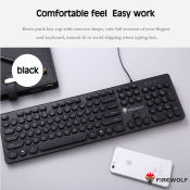 FIREWOLF Retro Punk Keyboard - FW-K60 BLACK