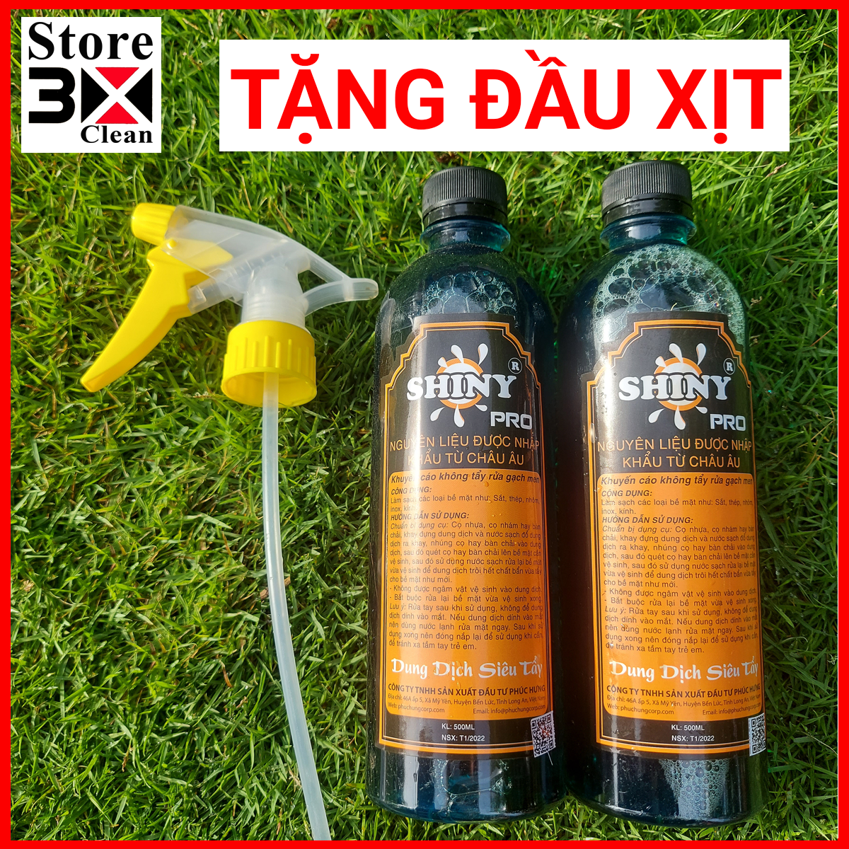   COMBO 2 CHAI  DUNG DỊCH NƯỚC TẨY RỬA XE KHÔNG CHẠM SHINY PRO 500ML TẨY RỈ SÉT HIỆU QUẢ 