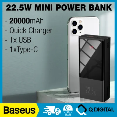 Baseus Super Mini 22.5W Fast Charging Powerbank Digital Display 10000mAh 20000mAh Quick Charge Powerbank Portable Charger (4)