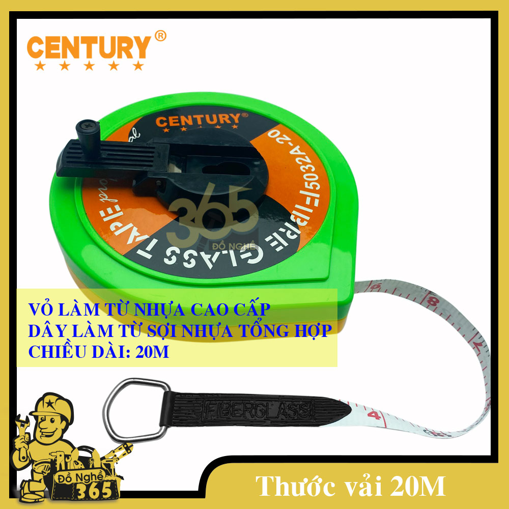 Thước vải đo độ dài 20m Century - , thước vải 20m, đo độ dài mặt phẳng, chiều cao tường, chiều dài nhà, đất