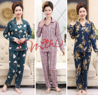 Bộ Pijama trung niên nữ dài tay B92 - Đồ bộ quần áo ngủ mặc nhà thu đông, mùa hè cho mẹ, cho bà - Bộ pijama, pyjama, pizama kiểu thời trang cho người lớn, trung tuổi U40 U50 U60 U70 đẹp cao cấp, sang trọng Bigsize, cỡ lớn giá rẻ