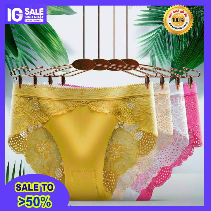 Combo 5 quần lót su ren, quần lót nữ su đúc mềm mịn, phối ren mỏng thoáng mát trong suốt gợi cảm, quần lót su, quần lót ren nữ sexy, quần chip nữ sexy, áo lót ren