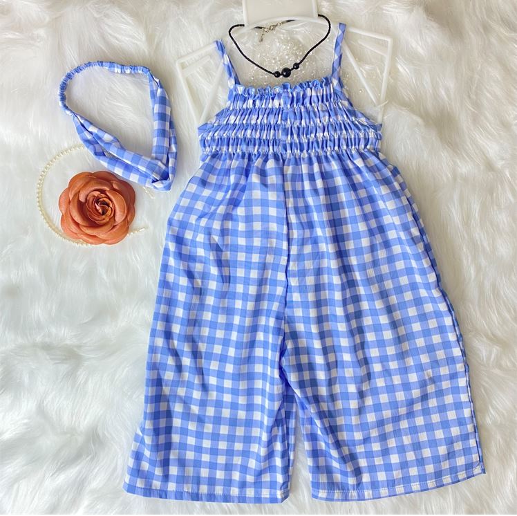 Set đồ thiết kế bé gái, bộ đồ bé gái bay caro xanh dành đi Thôi Nôi, Sinh Nhật 8-23kg Angel Baby Thời Trang Thiết Kế