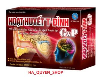 Hoạt huyết T-Đình G&P (T đình G&P) - Hộp 3 vỉ x 10 viên - Hoạt huyết, giảm tiền đình