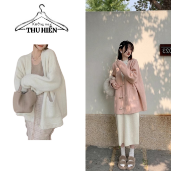 Áo Cardigan len lông thỏ, Cardigan vải len lông mềm mịn mặc siêu ấm không bị ngứa phong cách Xuongmaythuhien