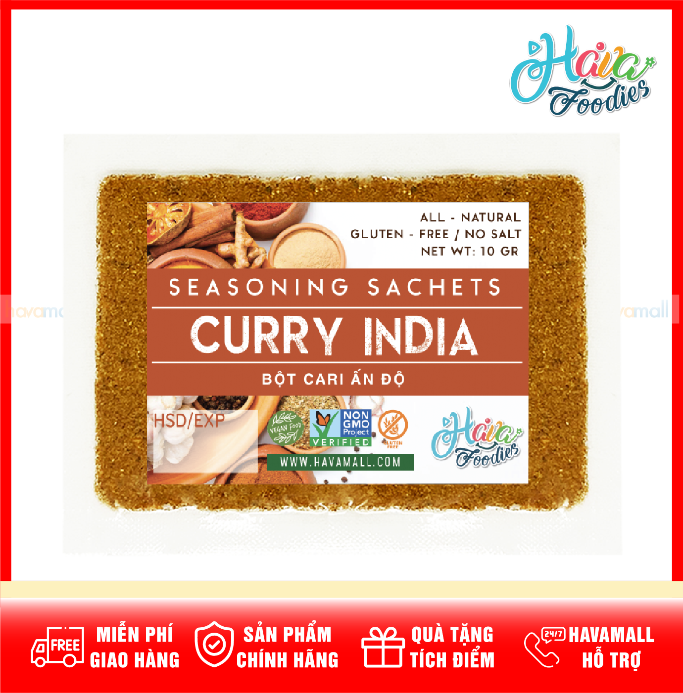 [ HÀNG CÔNG TY NHẬP KHẨU ] Bột Cari Ấn Độ Gói 10gr - Curry India Powder