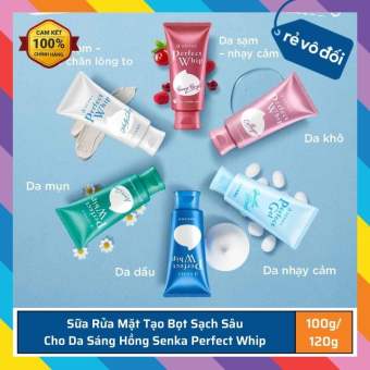 Sữa rửa mặt Senka Perfect Whip tạo bọt sạch sâu cho da sáng hồng 100g/120g - Nhật Bản