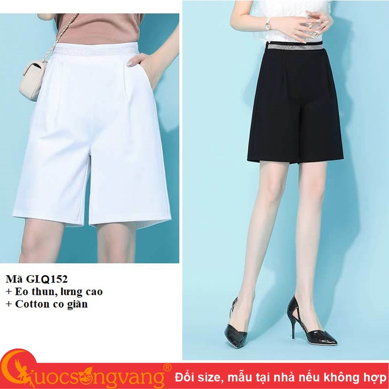 Quần short nữ lưng cao quần lửng nữ eo thun GLQ152 Cuocsongvang