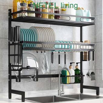 NETEL Kệ Kệ bếp Kệ inox nhà bếp Kệ Để Chén Bát Đa Giá để đồ nhà bếp Kệ chén đĩa chống han gỉ Kệ bếp thông minh đa năng Kệ gấp gọn đa năng