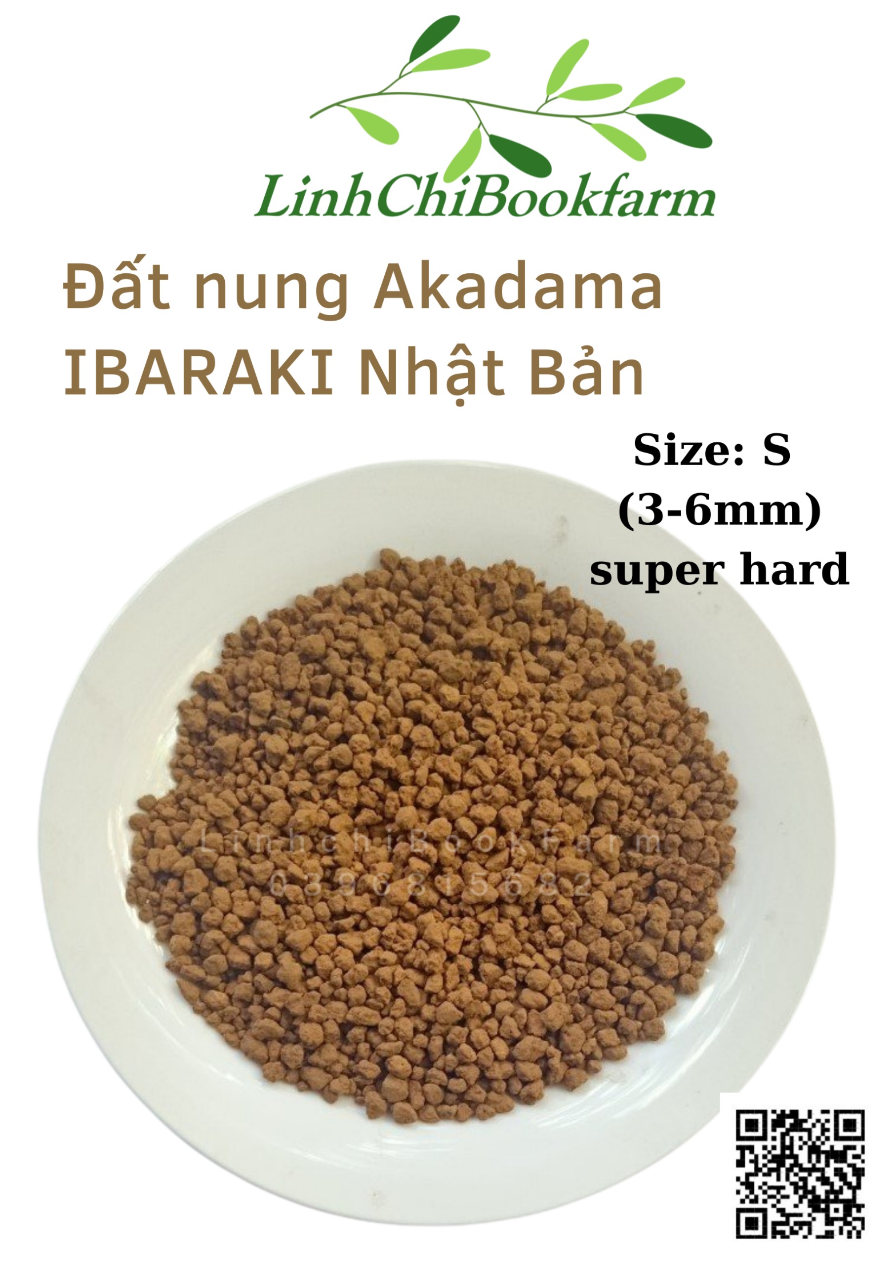 Đất nung Ibaraki Akadama size 3-6mm - dùng rải mặt xương rồng, sen đá, trồng bon sai, cây cảnh, phân nền thủy sinh, túi 1kg