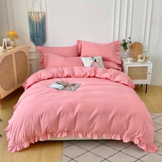 ̅❃✲  Bộ chăn ga gối cotton Tici viền bèo phong cách Hàn Quốc hàng loại 1 ( Không kèm ruột )