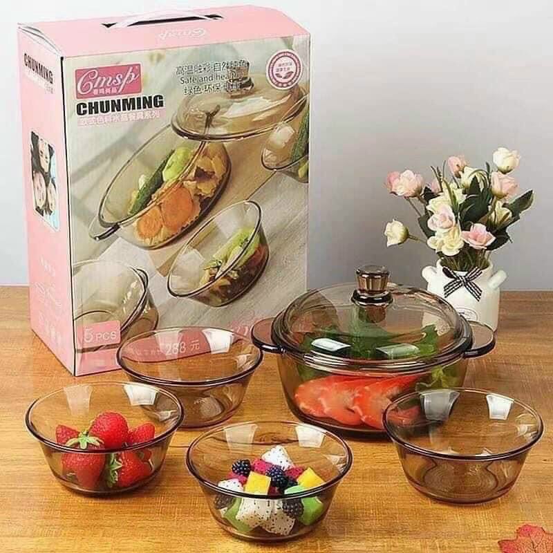 Bộ bát thủy tinh chunming