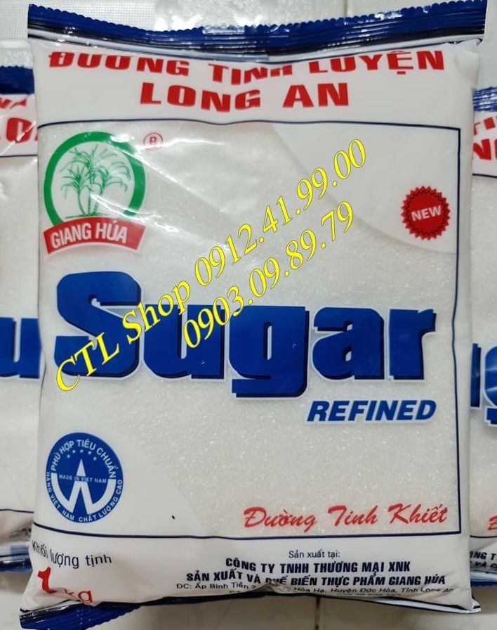 Đường cát trắng tinh luyện long an_gói 1kg