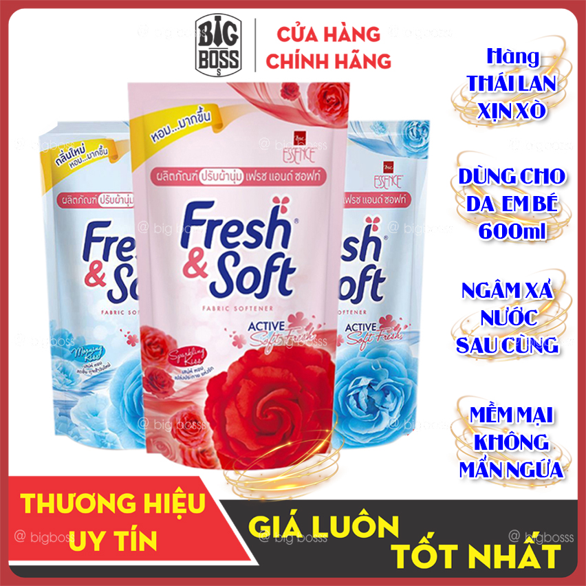 Combo 3-5Túi Xả Vải FreshSoft 550ml. NGÂM XẢ NƯỚC SAU CÙNG - KHÔNG CẦN VẮT LẠI. Giao Màu Ngẫu Nhiên Bigbosss Thái Lan
