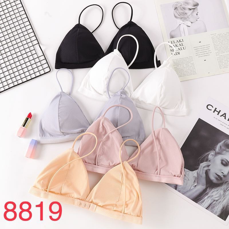 Áo bra thun 2 dây mát lạnh, bra thun gân có móc cài sau lưng