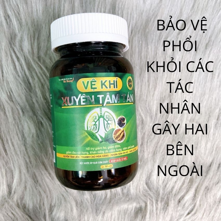 Viên Uống Bảo Vệ Phổi Trước Các Tác Nhân Gây Hại Giảm Ho Tăng Cường Miễn Dịch Xuyên Tâm Tán