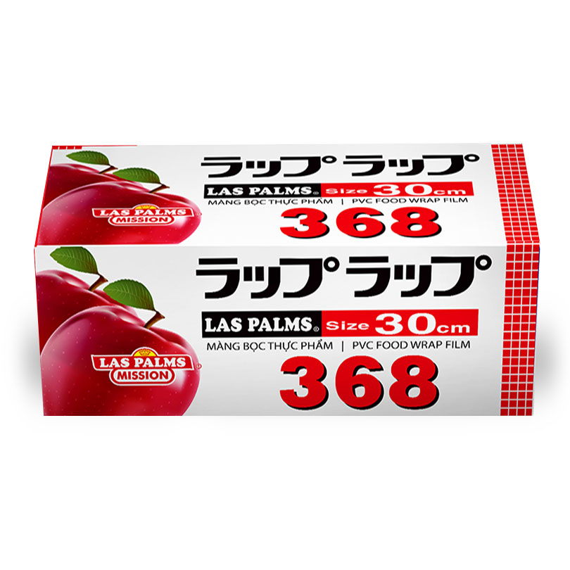 Màng bọc thực phẩm PVC co giãn tốt Las palms 30cmx368 dùng hâm nóng thức ăn trong lò vi sóng và bảo quản trong tủ lạnh