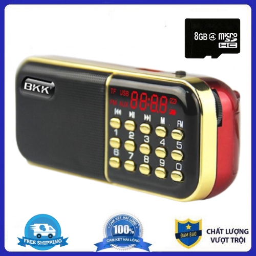 [HOT Tặng Thẻ Nhớ 8GB] Đài Nghe Kinh Phật, FM, Radio - Đài Niệm Phật BKK Pin Trâu, Nghe To Rõ