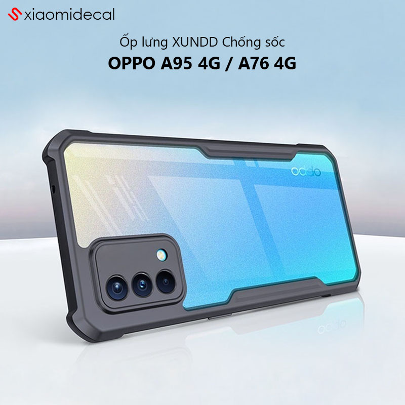 Ốp lưng xundd oppo a95 4g / a76 4g mặt lưng trong, viền tpu, chống sốc