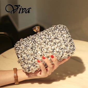 س✸♈Túi Dạ Hội Mới 2022 Túi Xách Tay Dây Xích ĐẦM DỰ TIỆC Cá Tính Đính Cườm Thủ Công Túi Xách Nữ