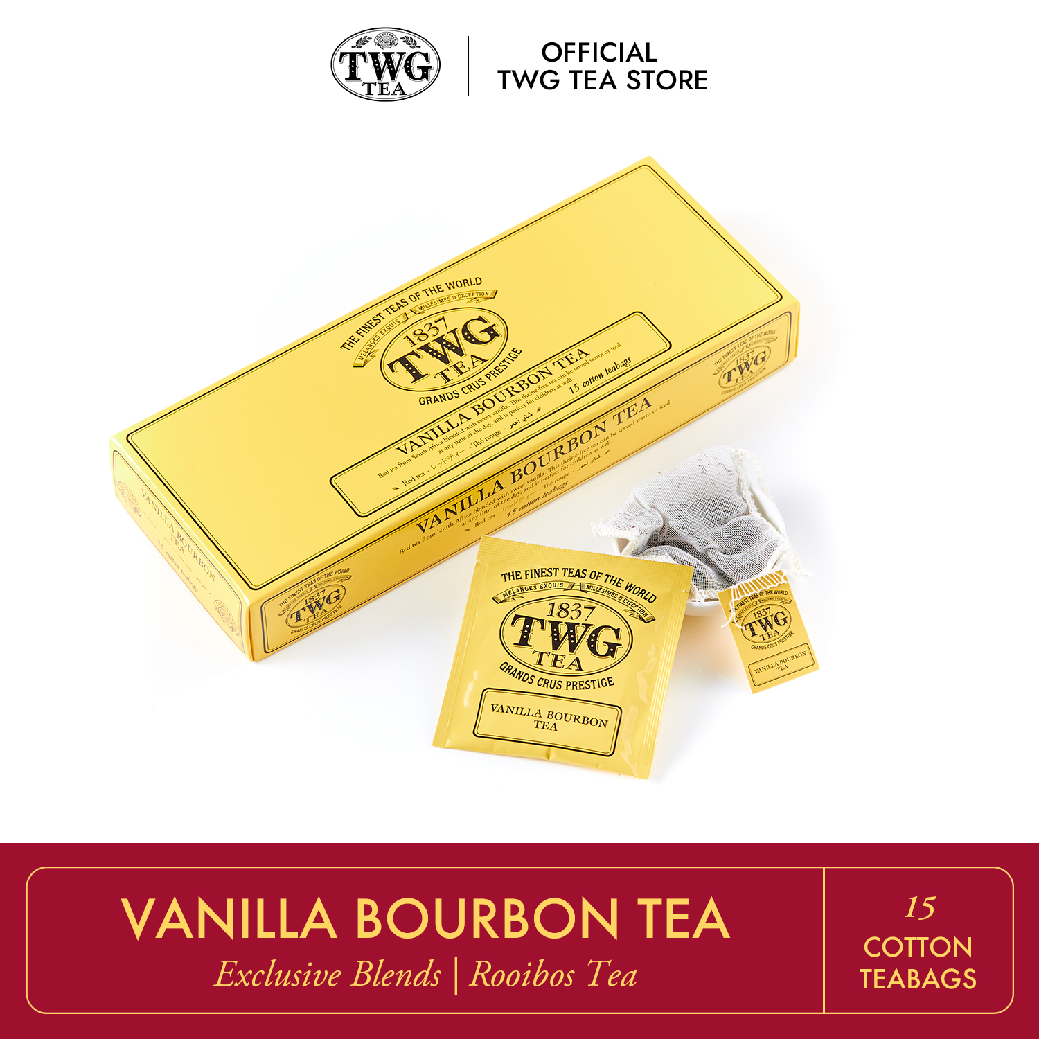 TWG Tea | French Earl Grey, Black Tea Blend in 15 Hand Sewn Cotton