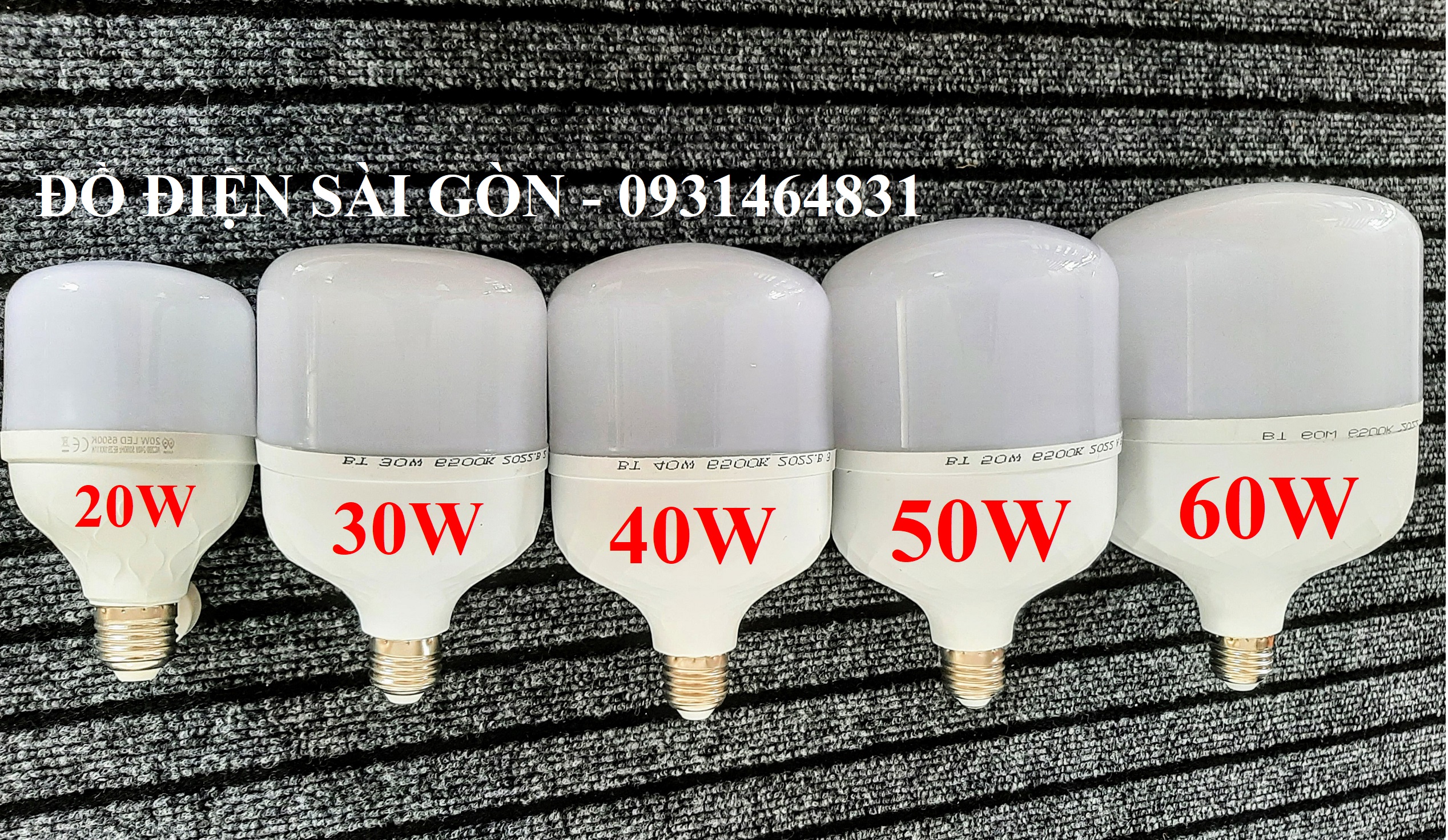 Bóng đèn led trụ tiết kiệm điện 10w 20w 30w 40w 50w 60w loại to siêu sáng