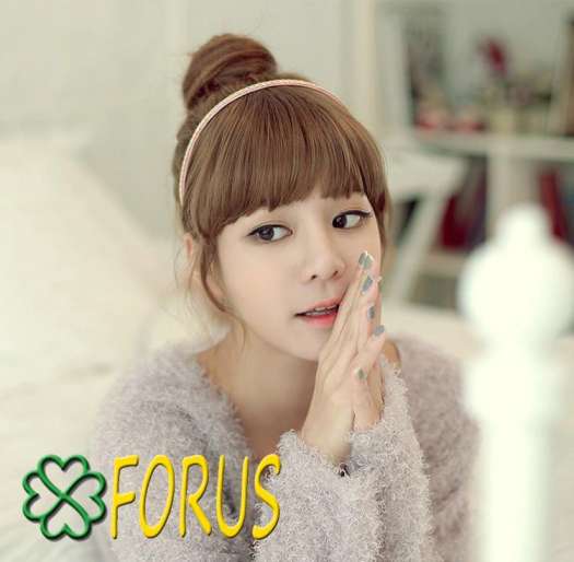 Tóc mái dầy M06, màu [nâu đen 4#] tóc giả nữ