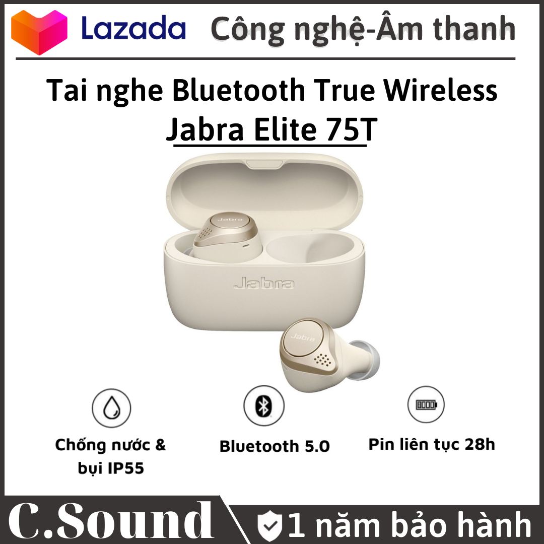 Tai Nghe Bluetooth True Wireless JABRA Elite 75T Wireless Charging Sạc Không Dây