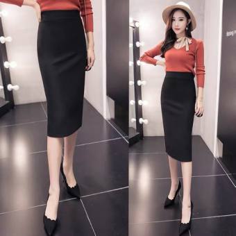 Chân váy bút chì dáng dài xẻ tà sau