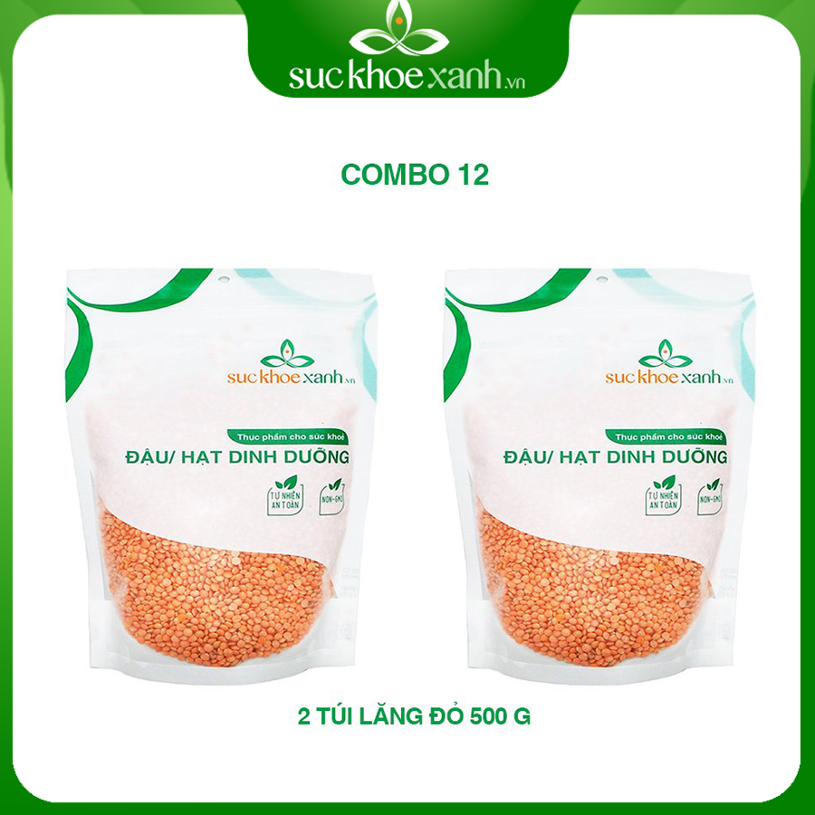 Combo 2 túi đậu lăng đỏ Sức Khỏe Xanh - 500g/túi - Nhập khẩu Canada chính hãng