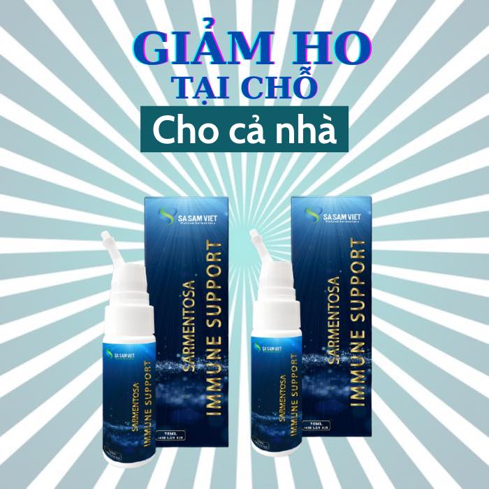 BỔ PHÊ HÓA ĐỜM-SARMENTOSA IMMUNE SUPPORT-   Sa Sâm Việt -Dạng chai xịt 75ml (450 lần xịt ) dùng cho trẻ 1 tuổi trở lên e