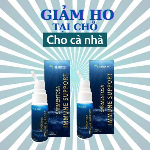BỔ PHÊ HÓA ĐỜM-SARMENTOSA IMMUNE SUPPORT- Sa Sâm Việt -Dạng chai xịt 75ml (450 lần xịt ) dùng cho trẻ 1 tuổi trở lên e