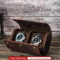 Genuine Leather 3/2/1 Slots Watch Roll Case For Men Nubuck Cow Leather Watch Storage Jewelry Organizer Display Box High Quality
