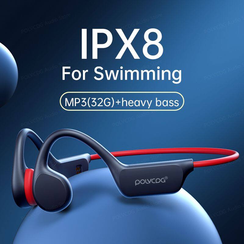 POLVCDG IPX8 Waterproof Bone Conduction Swimming Headphones True Wireless Ear Phone Bluetooth earphones original high quality bass Wireless Earbuds Sports Headphones
