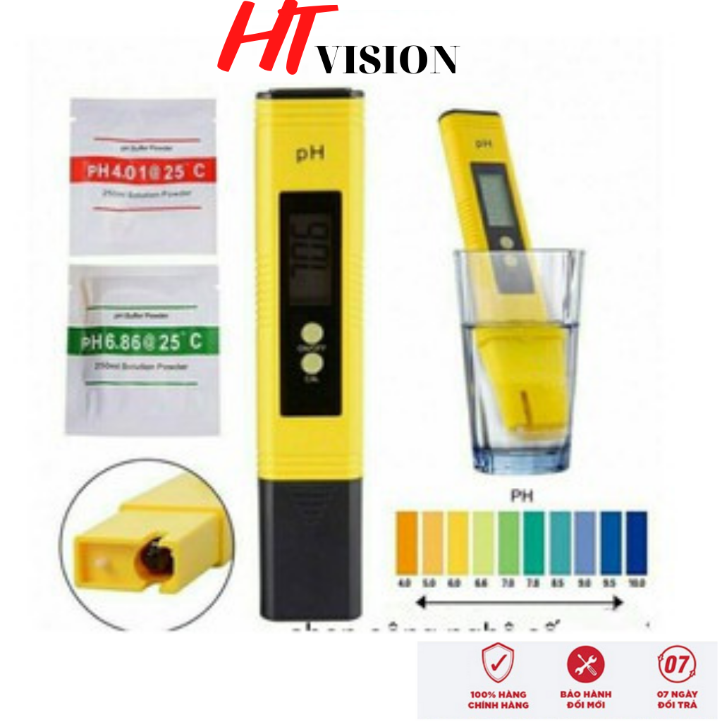 Bút đo độ PH trong nước ATC đã hiệu chuẩn để đo PH của nước bể cá, nước giếng, nước ao hồ, thủy canh..