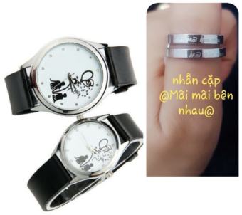 đồng hồ cặp/2cái Nam nữ tặng 1 cặp nhẫn và pin