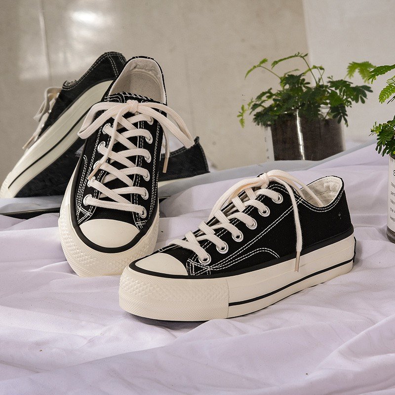 Giày Sneaker Nam Nữ Converse Nam Nữ Cổ Thấp Màu Đen full box full bill