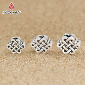 Charm bạc hình nút thắt kết đồng tâm xỏ ngang - Ngọc Qúy Gemstones