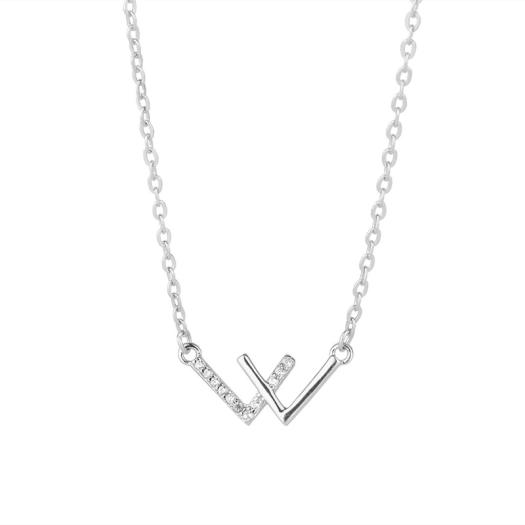 Dây chuyền S925 cao cấp hình chữ W đơn giản nhẹ nhàng, nữ tính