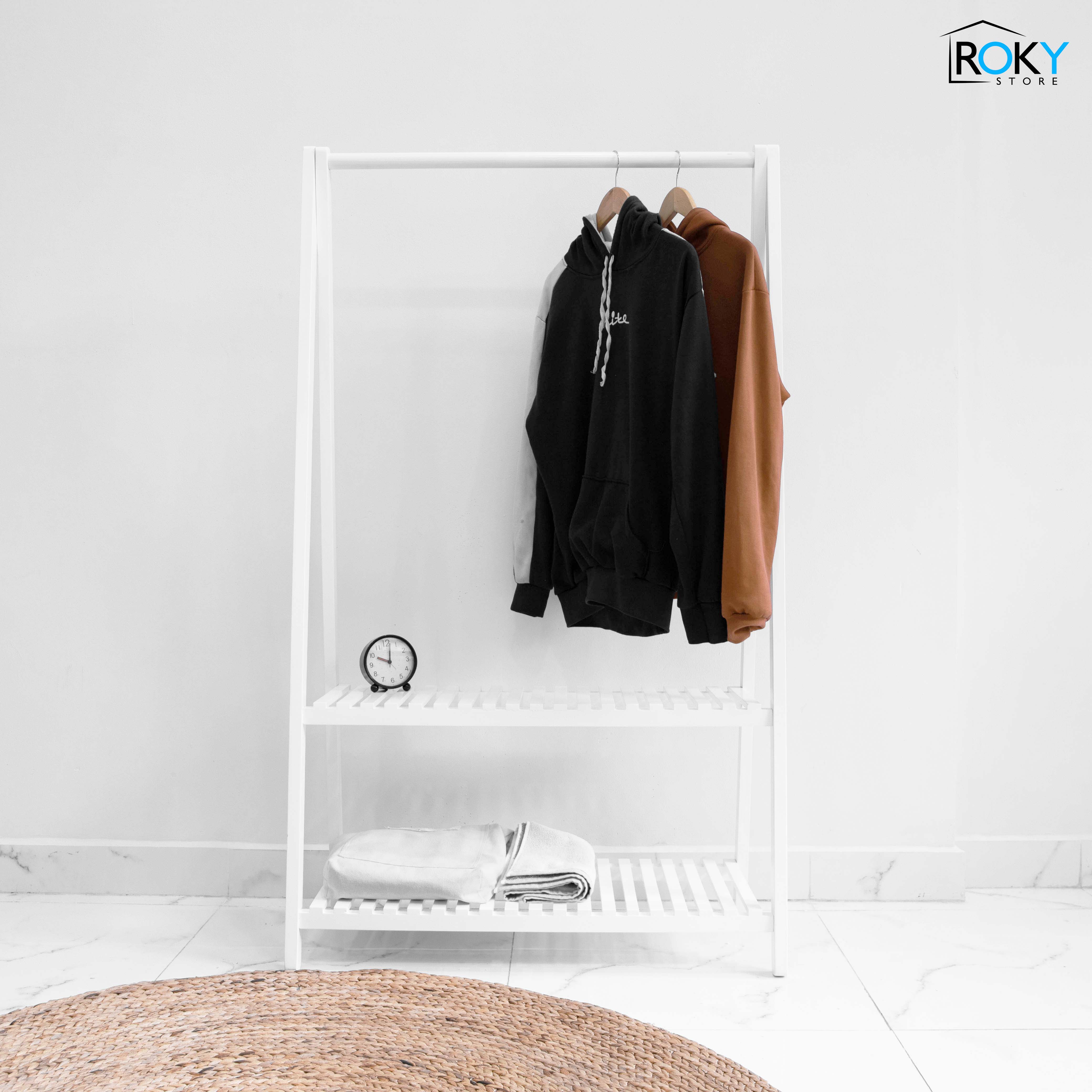[HCM]GIÁ TREO QUẦN ÁO 2 TẦNG CHỮ A MÀU TRẮNG SIZE M - A HANGER 2F WHITE SIZE M - A행거 2단 와이드