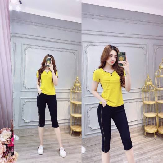 Đồ bộ lửng thun Cotton mặc nhà dễ thương