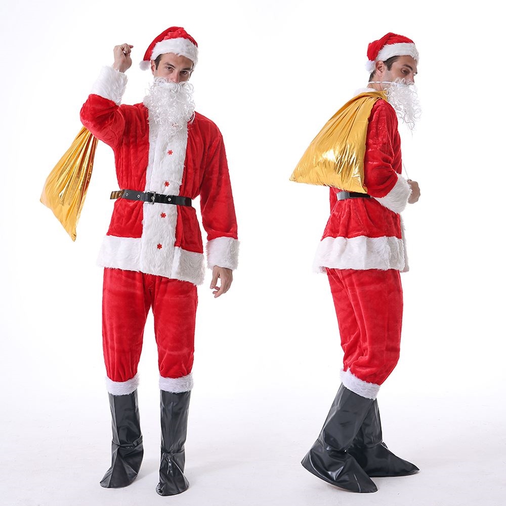Qiaochi cross-border explosion of Christmas decoration Santa Claus clothes Adult men's Christmas clothing clothing supplies