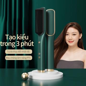 Lược điện chải tóc tạo kiểu uốn thẳng 3 in 1 đa năng cao cấp chuyên nghiệp dành cho salon 5 mức nhiệt nóng nhanh