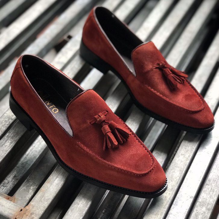 Giày lười nam da lộn chất da bò thật bh 12 tháng kiểu dáng Tasseled Loafer