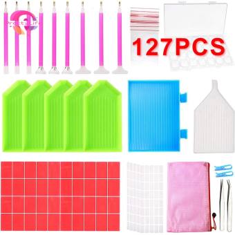 Bộ Dụng Cụ Vẽ Tranh Kim Cương Tự Làm 11/20/127 Cái Nhíp Bút Dính Dụng Cụ Thêu Chữ Thập Kèm Hộp Đựng