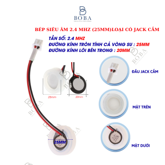Bép Siêu Âm, Đầu Phun Máy Xông Tinh Dầu, Phun Sương, Khuếch Tán Hương Thơm, Béc Jack 2.4mhz(25mm) - bobashop.vn